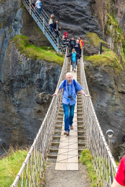 Irlande Nord Royaume Uni Juin 2016 Pont Corde Carrick Rede — Photo