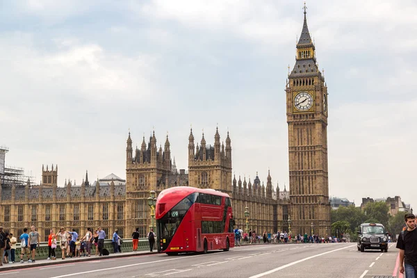 London United Kingdom June 2016 Big Ben Westminster Bridge Red — Stock Photo, Image