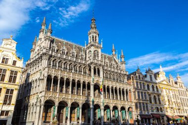 Brussels, Belçika - 16 Haziran 2016: The Grand Place güzel yaz gün, Belçika Brüksel'deki