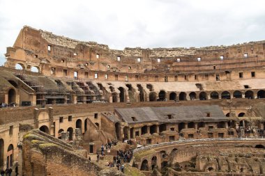 Rome, İtalya - 25 Aralık 2016: Roma, İtalya bir kış günü'efsanevi Coliseum
