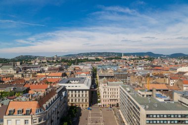 Budapeşte, Macaristan - 22 Temmuz 2017: Budapeşte Macaristan panoramik manzarasına güzel yaz gün
