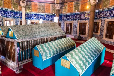 Istanbul, Türkiye - 26 Temmuz 2017: Türk sultan Süleyman Istanbul, Türkiye'de bir güzel yaz günü Türbesi