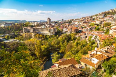 Veliko Tarnovo, Bulgaristan - 21 Temmuz 2017: Veliko Tarnovo bir güzel yaz günü, Bulgaristan