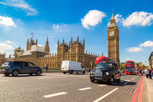 London Wielka Brytania Czerwca 2016 Big Ben Westminster Bridge Czerwony — Zdjęcie stockowe