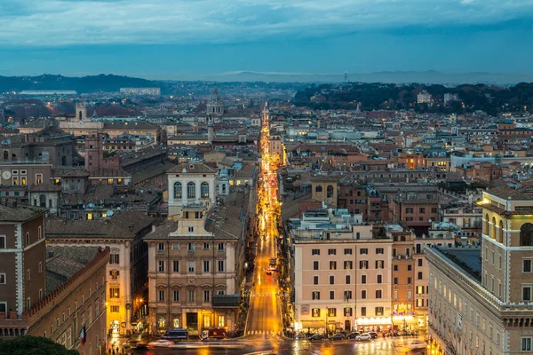 Rzym Włochy Grudnia 2016 Roku Noc Panorama Rzym Latem — Zdjęcie stockowe