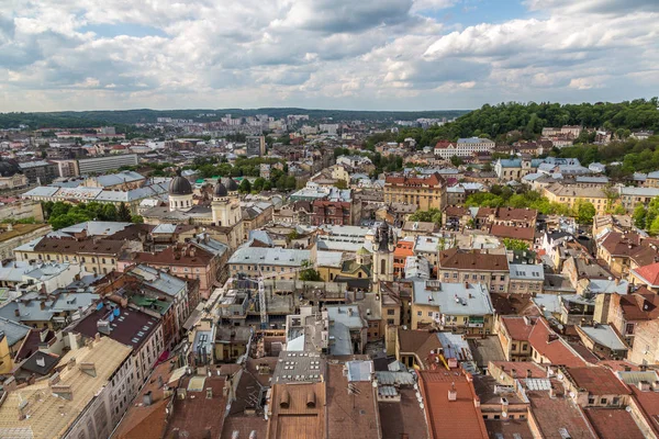 Lviv Ukraine Mai Vue Aérienne Panoramique Lviv Ukraine Par Une — Photo