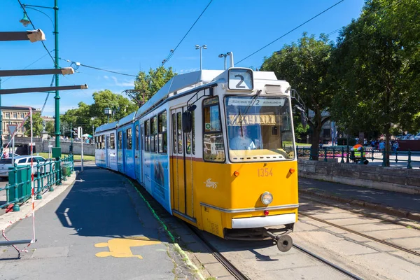 Budapest Magyarország 2017 Július Retro Villamos Budapesten Magyarországon Egy Szép — Stock Fotó