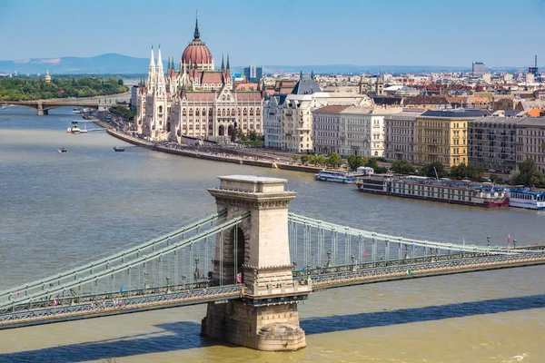 Budapest Hungría Julio 2017 Vista Panorámica Budapest Río Danubio Hermoso —  Fotos de Stock