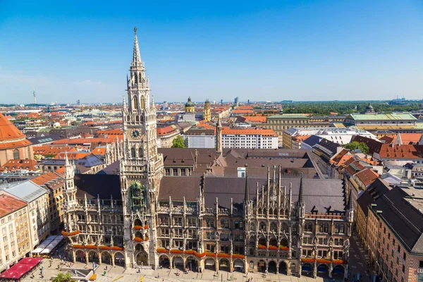 München Deutschland Juli 2017 Luftaufnahme Vom Rathaus Marienplatz München Einem — Stockfoto