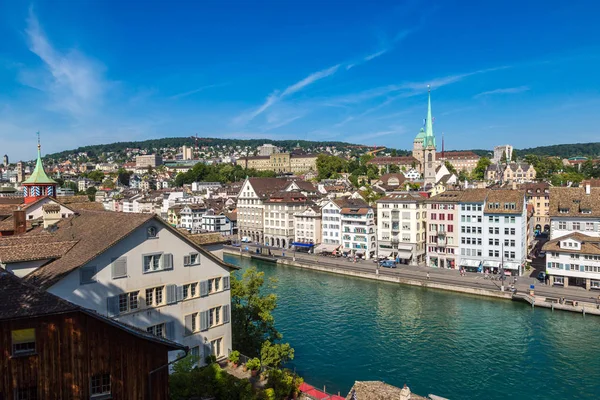 Zürich Schweiz Juli 2017 Panoramautsikt Över Historiska Delen Zurich Vacker — Stockfoto