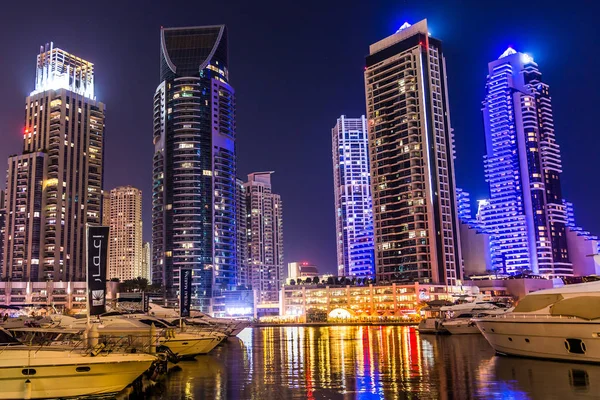 Dubai Emirados Árabes Unidos Novembro 2012 Dubai Cena Noturna Centro — Fotografia de Stock