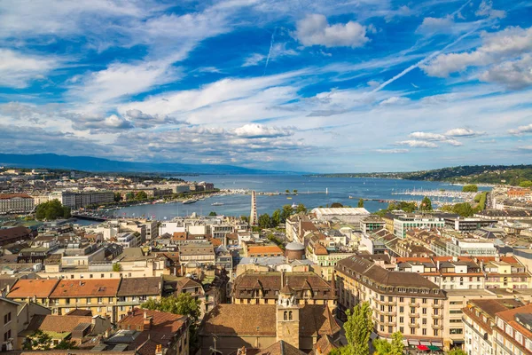 Genf Schweiz Juli 2017 Panorama Luftaufnahme Von Genf Einem Schönen — Stockfoto
