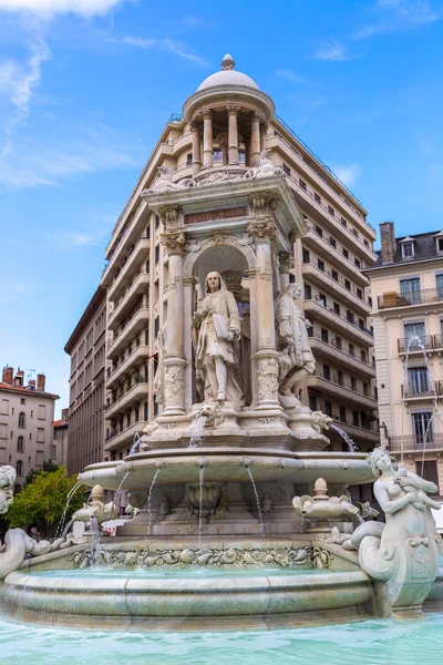 Lyon Frankrike Juli 2017 Fontänen Jakobinskas Square Lyon Frankrike Vacker — Stockfoto