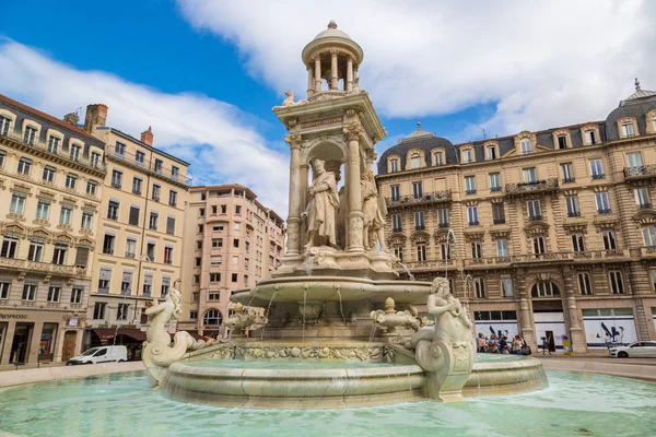 Lyon France July 2017 Fountain Jacobin Square Lyon France Beautiful — Stock Photo, Image