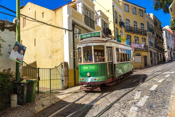 Лисбон Португал Июня 2016 Года Винтажный Трамвай Центре Лиссабона Красивый — стоковое фото