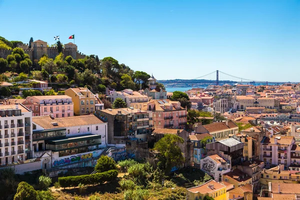 Lisbon Portugal June 2016 Aerial View Lisbon Portugal Sao Jorge — Stock Photo, Image