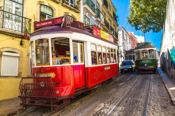 Λισαβόνα Πορτογαλία Ιουνίου 2016 Vintage Τραμ Στο Κέντρο Της Πόλη — Φωτογραφία Αρχείου