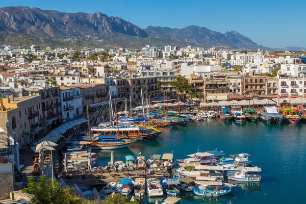 Kyrenia Chypre Nord Juillet 2017 Vue Aérienne Panoramique Port Historique — Photo