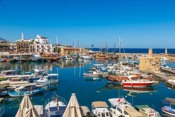 Kyrenia Severní Kypr Července 2017 Panoramatické Letecký Pohled Historický Přístav — Stock fotografie