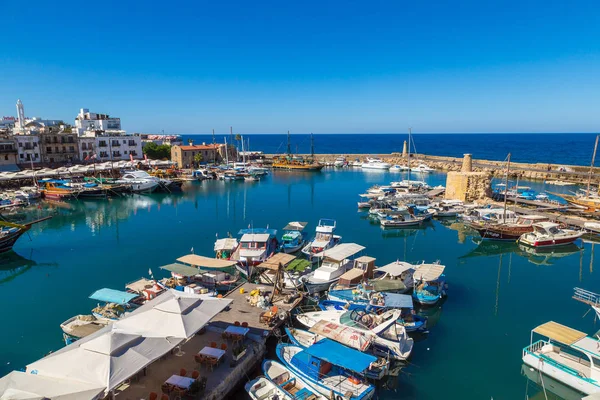 Kyrenia Chypre Nord Juillet 2017 Vue Aérienne Panoramique Port Historique — Photo