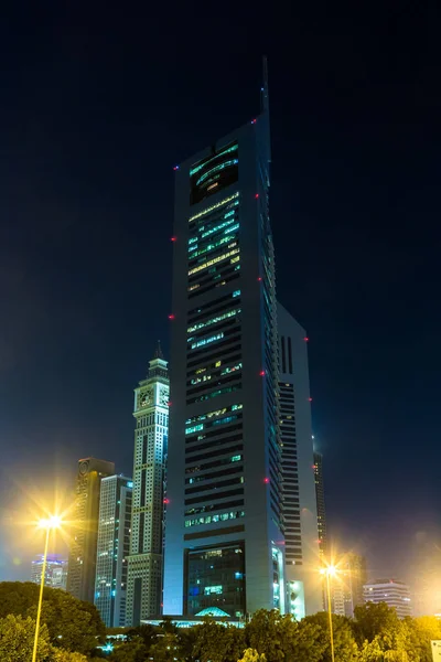 Dubai April 2013 Emirates Towers Night Time Dubai Uae Jumeirah — Stock Photo, Image