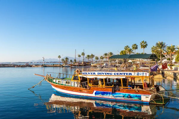 Side Turchia Luglio 2017 Porto Turistico Località Mediterranea Side Una — Foto Stock