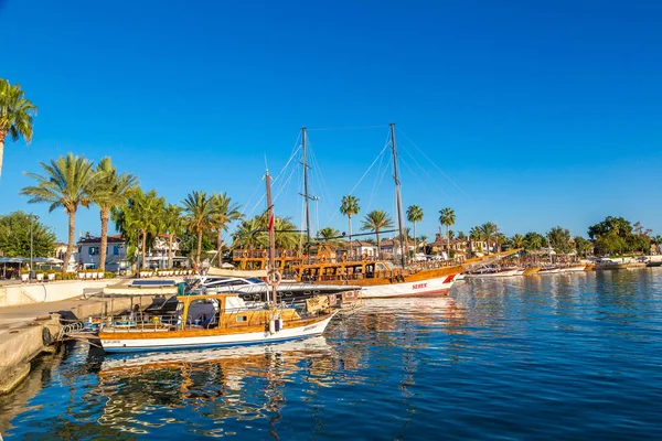 Side Turecko Července 2017 Turistický Přístav Mediterranean Resort Straně Krásné — Stock fotografie