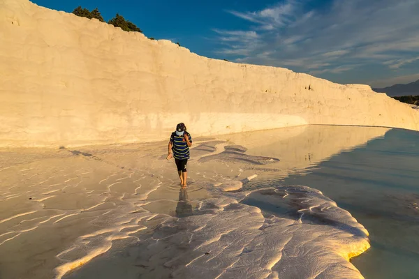 Pamukkale Turquia Julho 2017 Piscinas Terraços Travertinos Pamukkale Turquia Belo — Fotografia de Stock