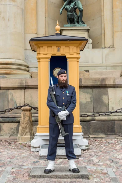 Stockholm Suécia Ago 2014 Guardas Reais Guarda Principal Palácio Realizada — Fotografia de Stock