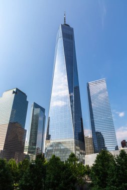 NEW YORK CITY, ABD - 29 Mart 2020: New York 'taki Dünya Ticaret Merkezi Kulesi, ABD