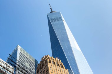 NEW YORK CITY, ABD - 29 Mart 2020: New York 'taki Dünya Ticaret Merkezi Kulesi, ABD