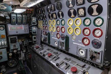 NEW YORK CITY, ABD - 29 Mart 2020: Denizaltı USS Growler New York City Intrepid Sea, Air & Space Museum Complex, New York, ABD