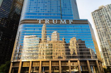 CHICAGO, USA - MARCH 29, 2020: Trump Tower skyscraper building in Chicago, Illinois, USA clipart