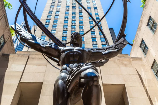 New York City Usa Maart 2020 Atlas Statue Rockefeller Center — Stockfoto