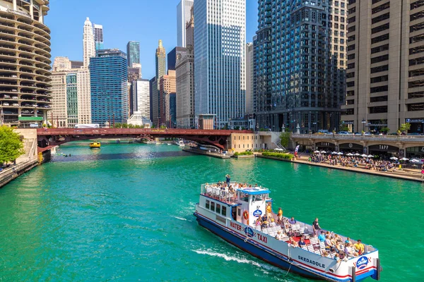 Chicago Usa Maart 2020 Sightseeing Cruise Bij Chicago River Chicago — Stockfoto
