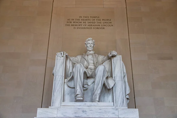 Washington Estados Unidos Marzo 2020 Estatua Abraham Lincoln Monumento Lincoln — Foto de Stock