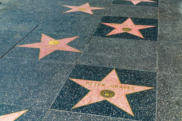 Los Angeles Hollywoood Usa Mars 2020 Tomma Stjärnor Hollywood Walk — Stockfoto