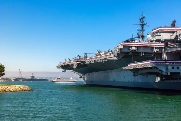 Сан Диего Сша Марта 2020 Года Авианосец Uss Midway Museum — стоковое фото