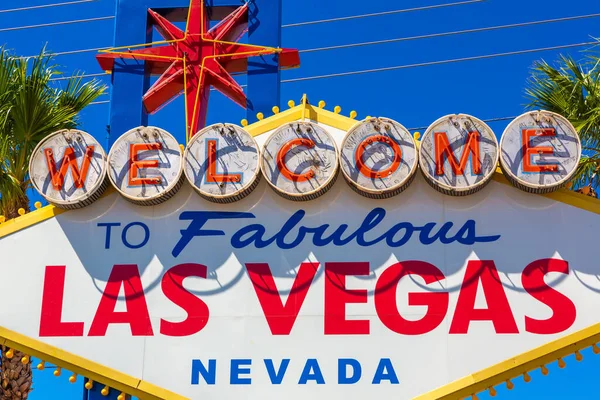 Las Vegas Estados Unidos Marzo 2020 Bienvenido Fabuloso Cartel Las —  Fotos de Stock