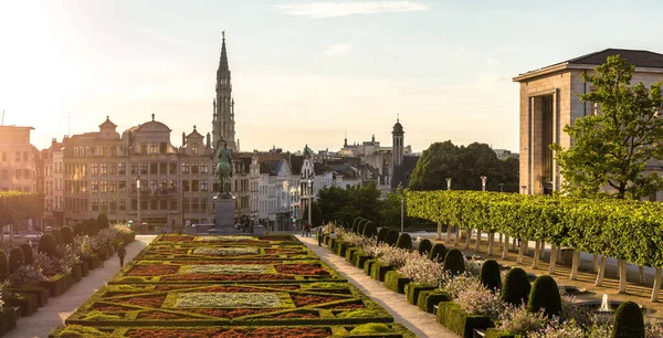 Panoramiczne Panoramę Brukseli Piękny Letni Dzień Belgia — Zdjęcie stockowe