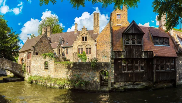 Panorama Över Kanalen Brygge Vacker Sommardag Belgien — Stockfoto