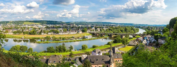 Panoramatický Letecký Pohled Trier Krásný Letní Den Německo — Stock fotografie