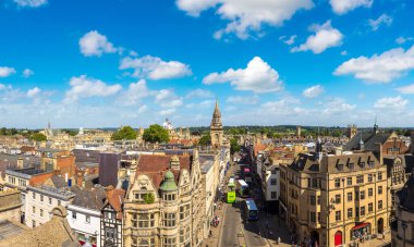 Oxford panoramik havadan görünümü güzel yaz gün, İngiltere, Amerika Birleşik Devletleri