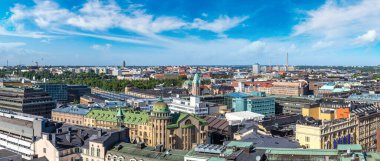 Güzel yaz gün, Finlandiya Helsinki panoramik havadan görünümü