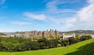 Conwy Castle bir güzel yaz günü, İngiltere, Birleşik Krallık, Galler'deki