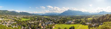 Avusturya Salzburg panoramik havadan görünümü güzel yaz gün