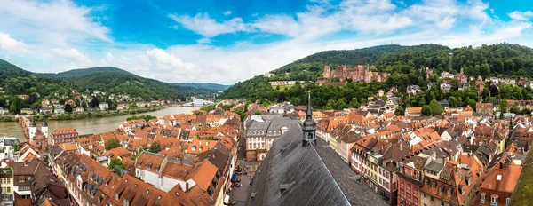 Panoramik Hava Görünümünde Heidelberg Bir Güzel Yaz Günü Almanya — Stok fotoğraf