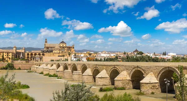 Gran Mezquita Puente Romano Sobre Río Guadalquivir Córdoba Hermoso Día —  Fotos de Stock