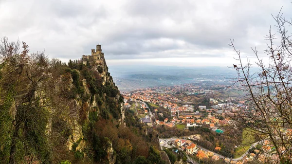 Rocca Della Guaita Forteresse Saint Marin Dans Journée Hiver — Photo