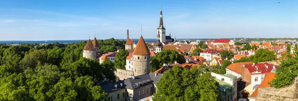 Вид Воздуха Старый Город Таллинна Прекрасный Летний День Эстония — стоковое фото
